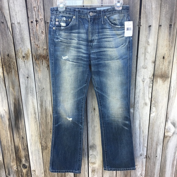 NWT Ag Adriano Goldschmied The Jodi Crop Flare Jean Blue 25